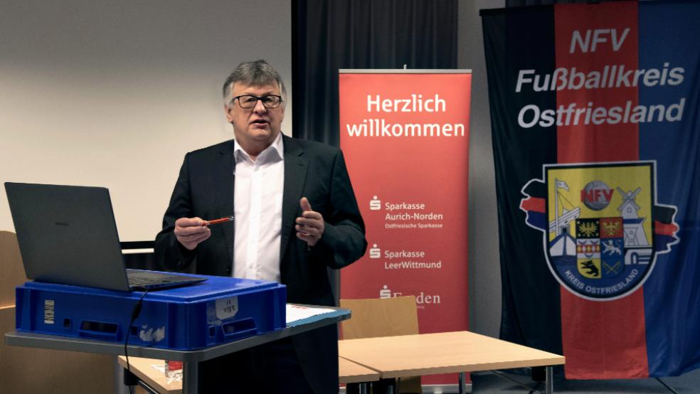 Winfried Neumann hat am Montagabend die Vereines des NFV-Kreises Ostfriesland nach ihrer Meinung zum Thema Saisonabbruchh befragt.  © Foto: NFV-Kreis Ostfriesland