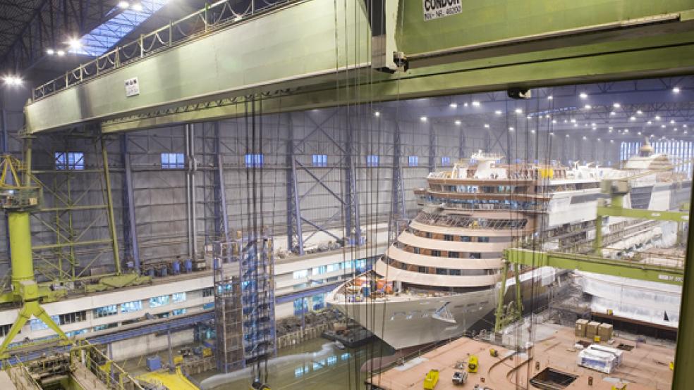 Bei aller Freude über den neuen Auftrag aus Japan: Die Meyer Werft ist nach wie vor von ihrer Maximalauslastung weit entfernt.  © Foto: Meyer Werft