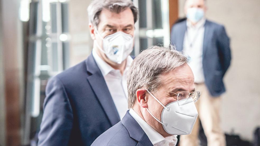 Wollen beide Kanzlerkandidaten werden: Markus Söder (CSU) und Armin Laschet (CDU).  © Foto: Kappeler (dpa)