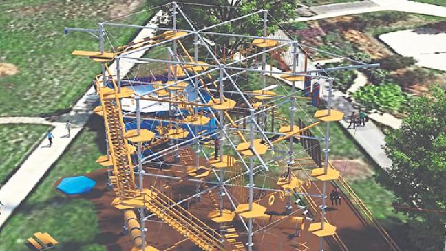 Klettern und Golfen  im Stadtpark