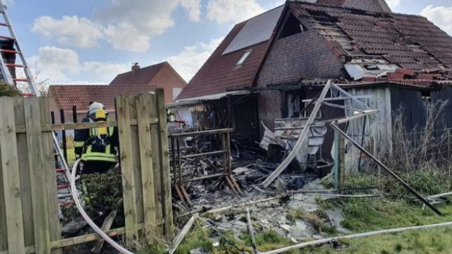 Schuppenbrand im Ortskern