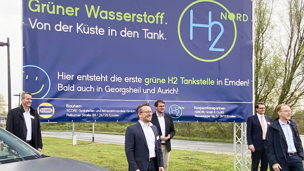 Am Freitag haben die Projektpartner der »H2Nord« das Wasserstoffprojekt in Emden vorgestellt.  © Hanken