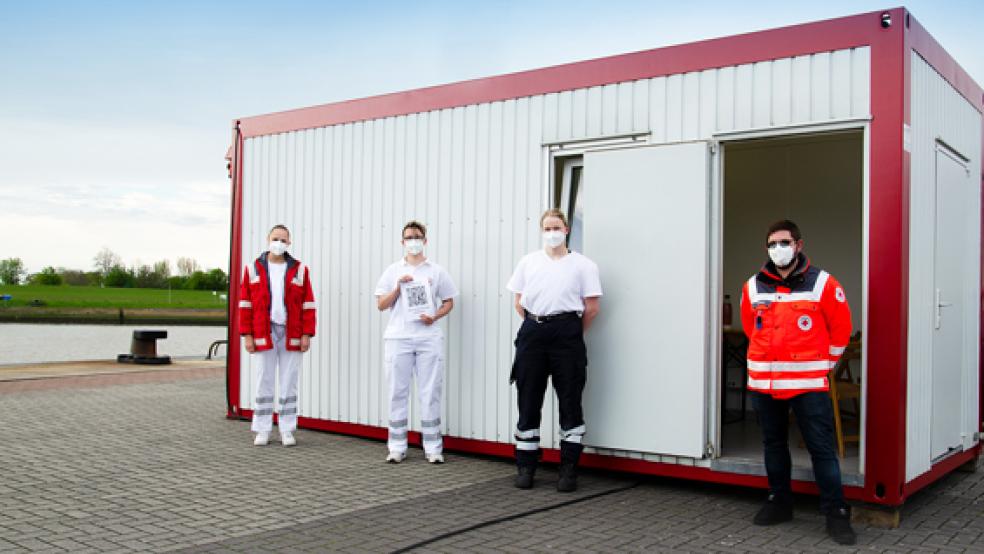 Das DRK betreibt am Borkumkai in Emden ein Testzentrum.  © Foto: privat