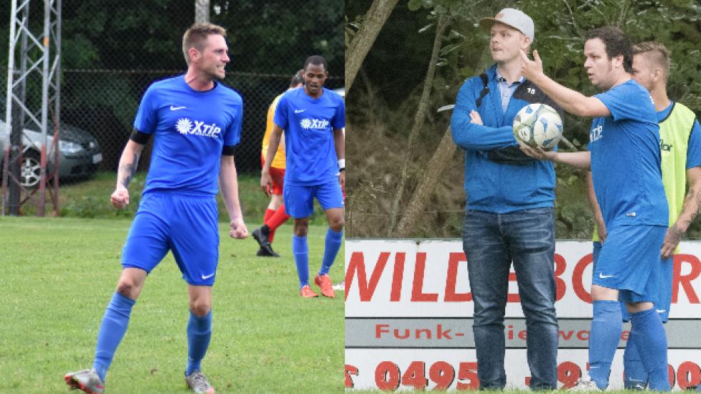 Spielertrainer Ingo Groen (links) und Co-Trainer Steffen Brauer (mit Basecap) verlassen den Heidjer SV und schließen sich Ligakonkurrent TuS Weener II an. © Fotos: Bruins/Ostendorp