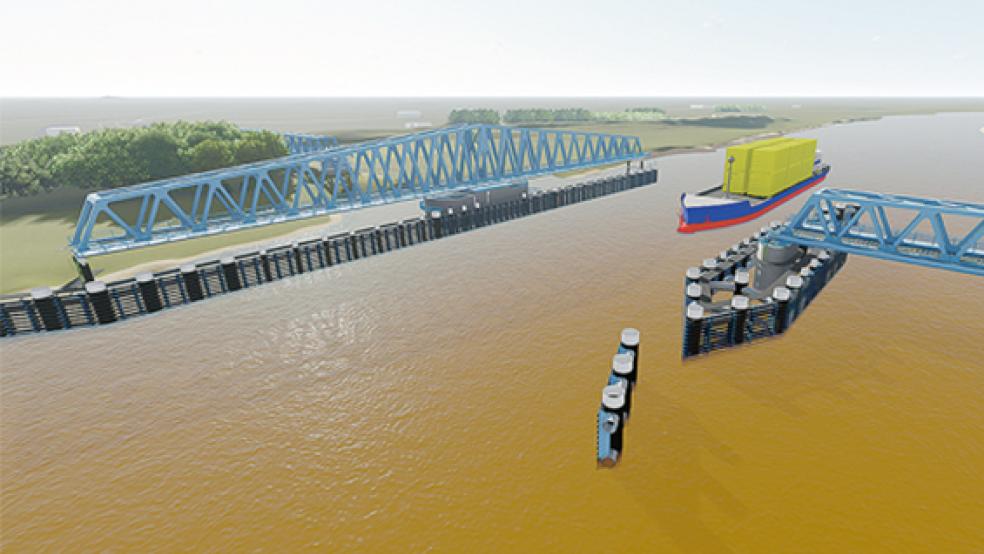 Während der laufenden Planungen für die neue Brücke haben sich die Baukosten drastisch erhöht.  © Visualisierung: ARGE Friesenbrücke