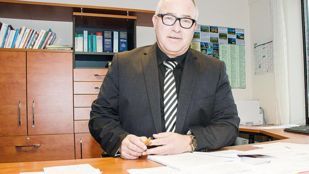 Bewirbt sich um eine zweite Amtszeit als Bürgermeister der Gemeinde Jemgum: Hans-Peter Heikens.  © Archivfoto: Hanken