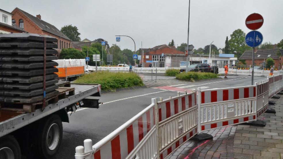 Die Vollsperrung der Kreuzung 