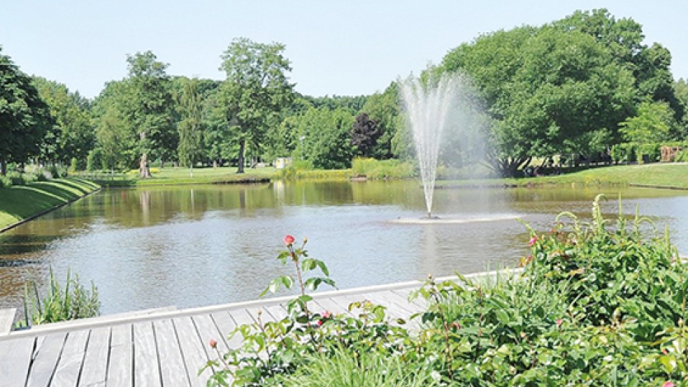 Im Papenburger Stadtpark will Investor Frank Fennen einen Kletterturm und eine Golfanlage errichten.  © Foto: Schade