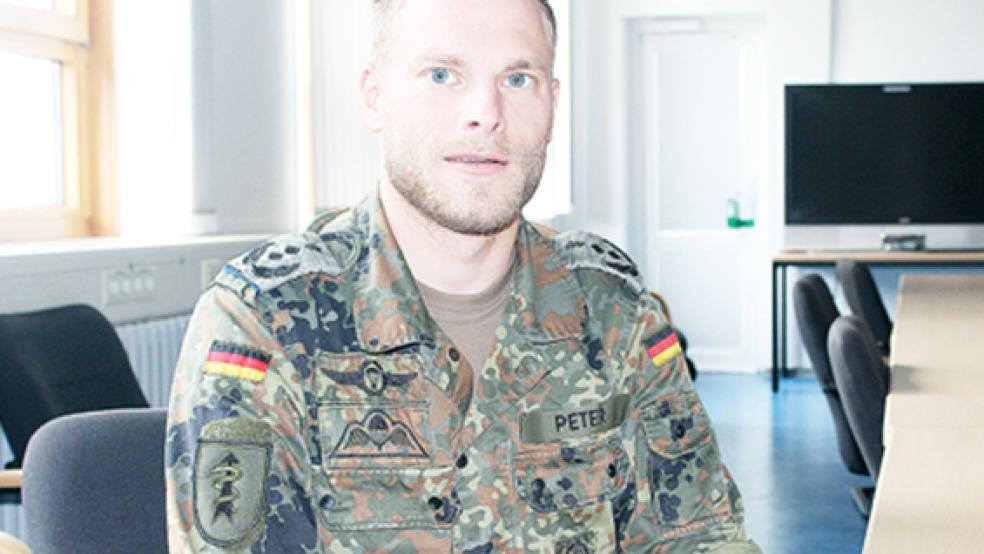 Dennis Peter ist Chef der 3. Kompanie des Kommando Schnelle Einsatzkräfte Sanitätsdienst und war für acht Tage im Gebiet der Flutkatastrophe im Einsatz.  © Foto: Berents