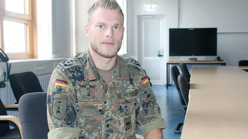 Dennis Peter ist Chef der 3. Kompanie des Kommando Schnelle Einsatzkräfte Sanitätsdienst und war für acht Tage im Gebiet der Flutkatastrophe im Einsatz.  © Foto: Berents