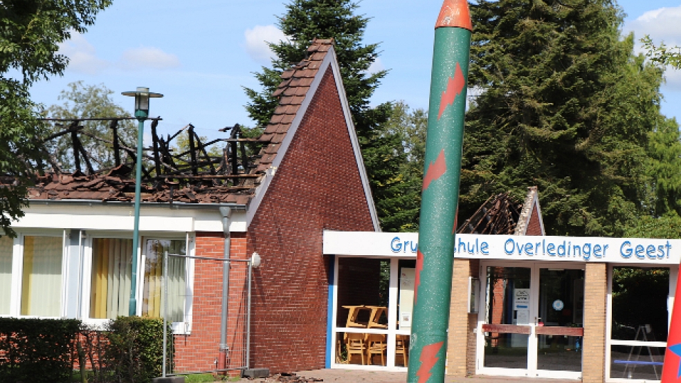 Die Grundschule »Overledinger Geest« in Collinghorst wurde durch den Brand erheblich beschädigt. © Foto: Wagner