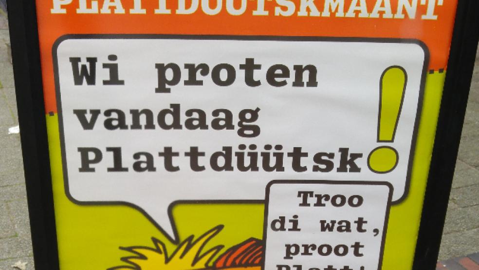 Seit fast 20 Jahren heißt es: »Septembermaant is Plattdüütskmaant«. © Foto: Jürgens