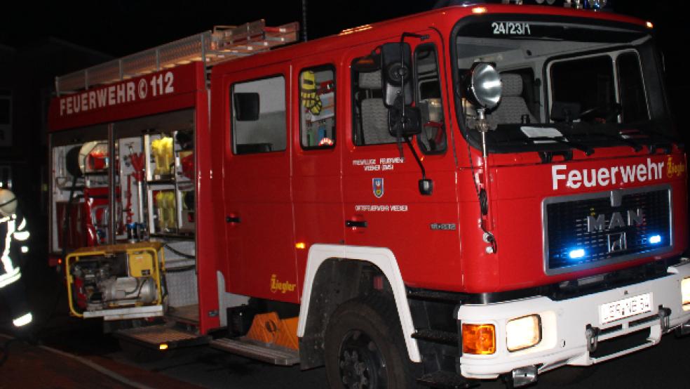 Den kleinen Brand konnten die Einsatzkräfte schnell mit Wasser aus dem Tank des Löschfahrzeugs löschen. © Rand/Feuerwehr