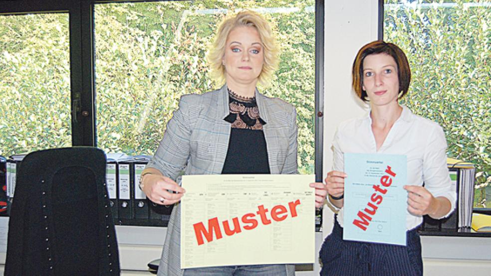 Christiane Dorenbos (links) als Wahlleiterin und Vera Meyer als ihre Stellvertreterin haben in Jemgum die Federführung bei den Kommunalwahlen.  © Hoegen