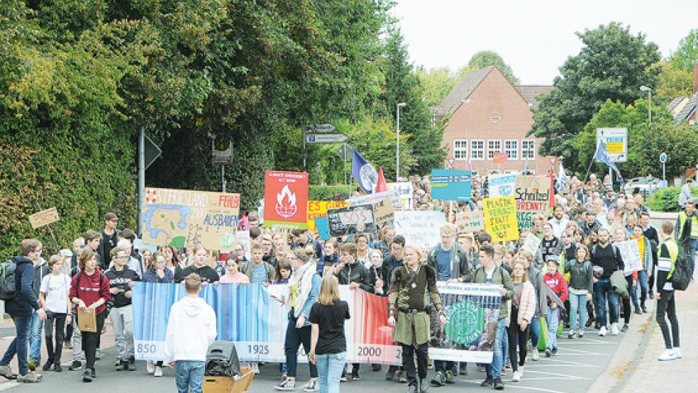 Für das Klima: Am kommenden Freitag (24. September) geht die »Fridays for Future«-Bewegung in Leer nach einer längeren Corona-Pause wieder auf die Straße. .  © Archivfoto: Wolters