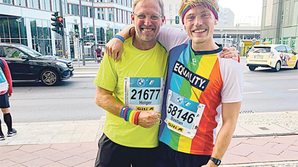 Holger und Bastian Plochg hätten eigentlich schon 2019 gemeinsam beim Berlin-Marathon an den Start gehen wollen. Am 26. September hat es nun endlich geklappt.  © Fotos: privat