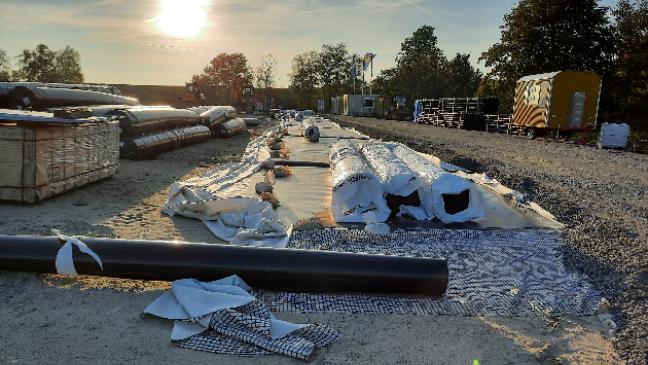 Straßenschäden durch Brücken-Baustelle