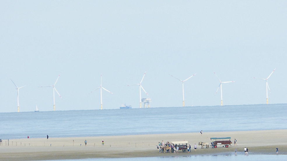 Für einen 900 Megawatt-Windpark vor Borkum und Juist liegt jetzt die Baugenehmigung vor.  © Archivfoto: Hanken
