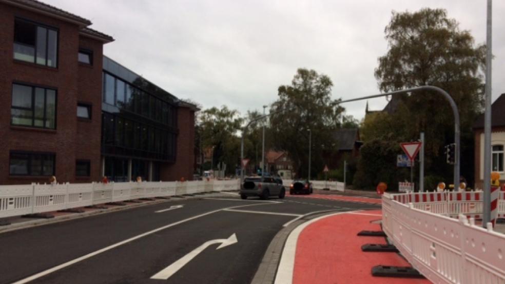 Der Umbau der Kreuzung soll noch im November abgeschlossen werden. © Foto: Stadt Leer