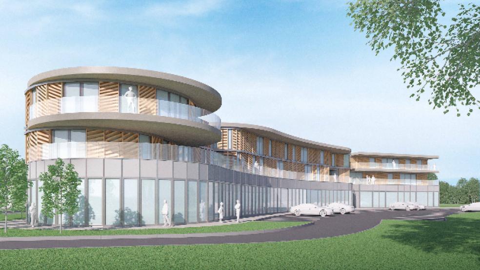 So soll das Mehrzweckgebäude mit Räumen für die Forschungsstelle Küste aussehen. © Visualisierung: Reederei Norden-Frisia