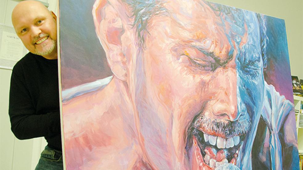 »Ready Freddie«: Das Mercury-Portrait von Nicolaus Hippen steht dem Original in Sachen Opulenz und Bombast in nichts nach.  © Foto: Hanken