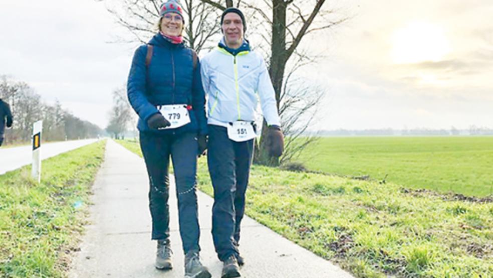 Heike Dirks und Edzard Wirtjes wollen zwischen dem 19. Dezember und dem 9. Januar wieder viele Kilometer sammeln, um die Challenge zu gewinnen.  © Archivfoto: privat