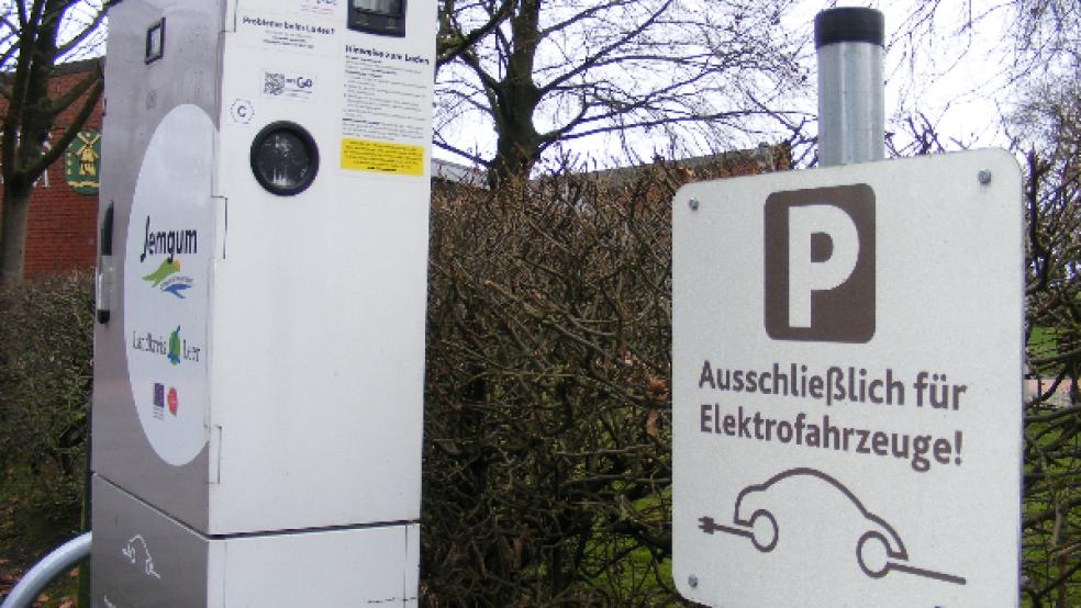 Neben der existierenden Ladesäule soll im Rathaus-Umfeld eine weitere installiert werden. © Foto: Szyska