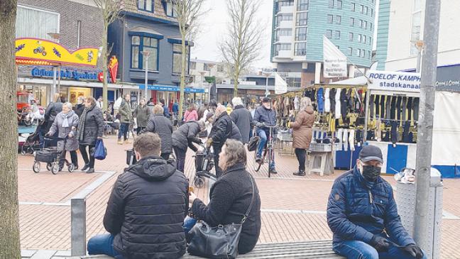 Volle Einkaufszone nach vier Wochen Lockdown