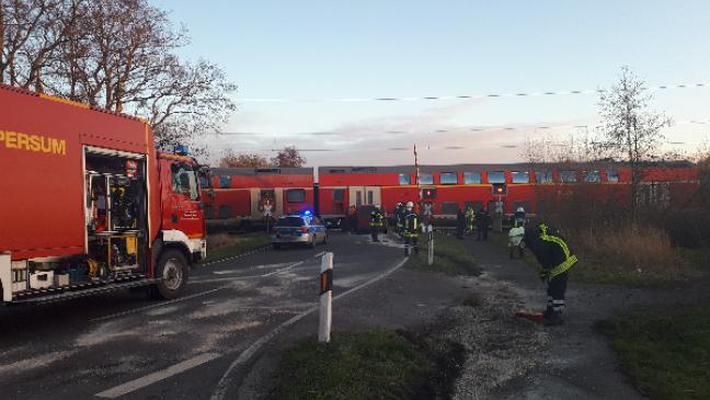 Notbremsung am Bahnübergang