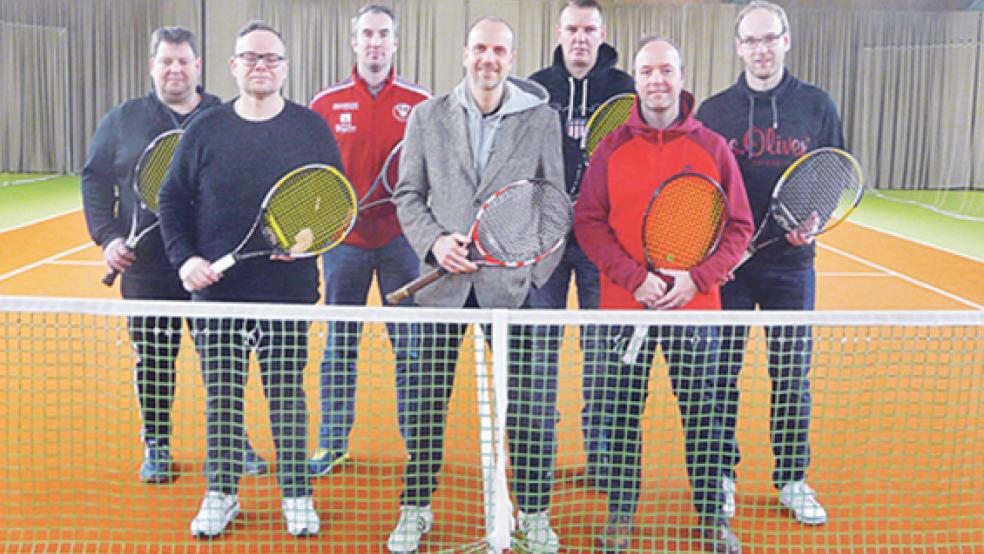 Alle an der Meisterschaft beteiligten Spieler von links: Rainer Smid, Carsten Schoormann, Heiko Franzen, Ralph Bielefeld, Gerhard Wilms, Marco Sanders und Markus Relotius.  © Foto: privat