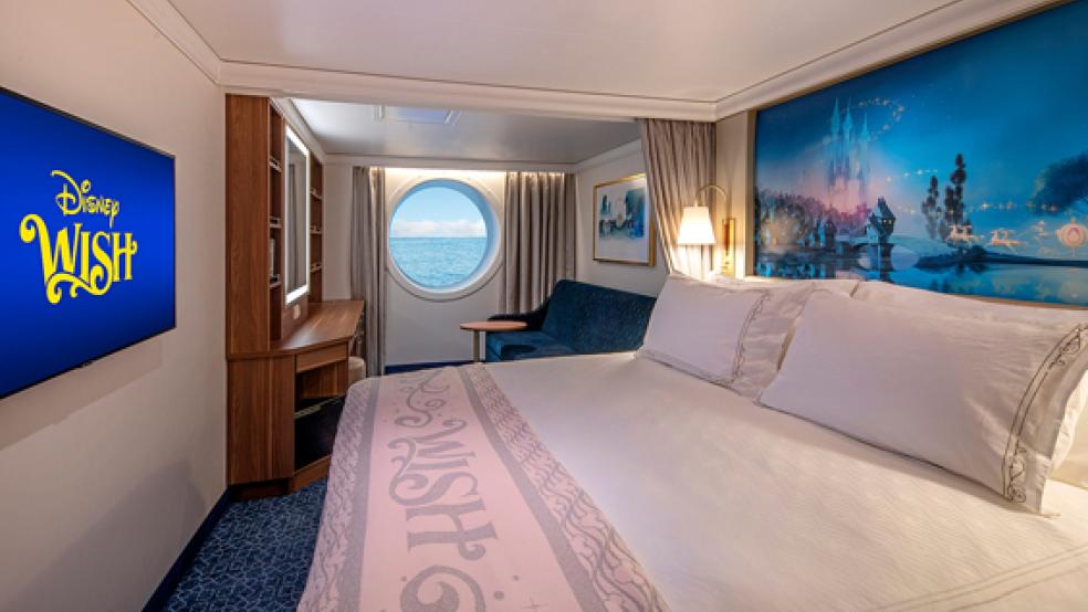 Hier ein Blick in eine der Kabinen des Schiffsneubaus »Disney Wish«.  © Foto: Disney