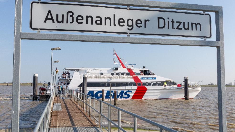 Der Katamaran MS »Nordlicht« wird ab Anfang Mai wieder von Ditzum über Emden nach Borkum fahren. © Foto: Reederei AG Ems