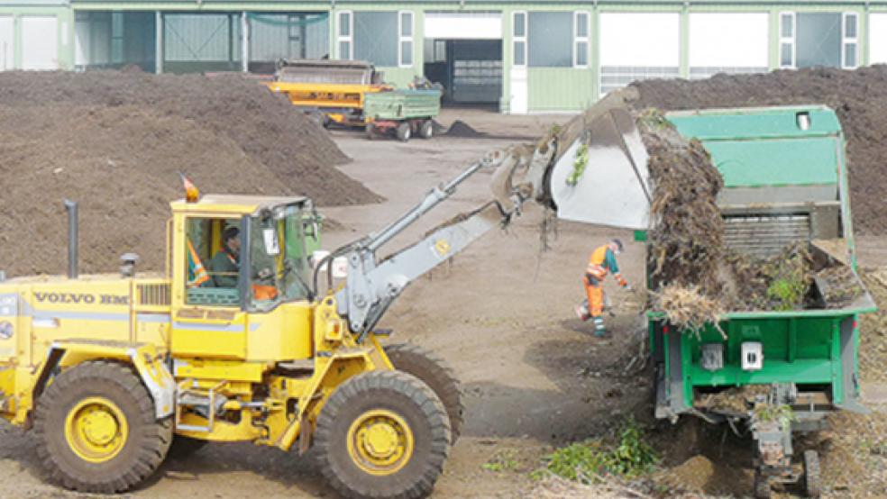 Im Kompostwerk in Breinermoor wurden in 2021 insgesamt 7862 Tonnen Kompostdünger produziert.  © Foto: Landkreis Leer