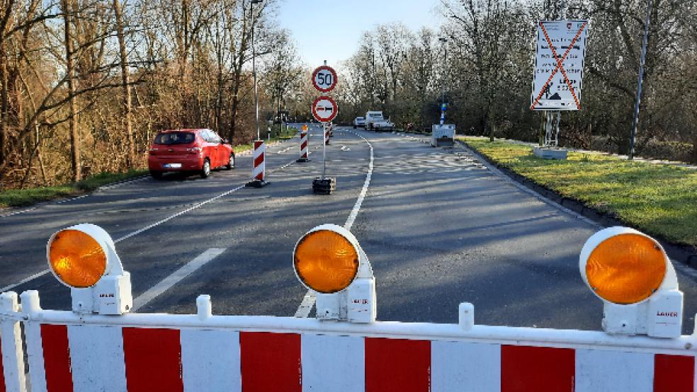 Noch ist es möglich, den Stadtring (B 436) in Leer einspurig stadteinwärts zu benutzen. Das wird ab Montag voraussichtlich bis zum 19. April nicht mehr möglich sein. © Foto: Szyska
