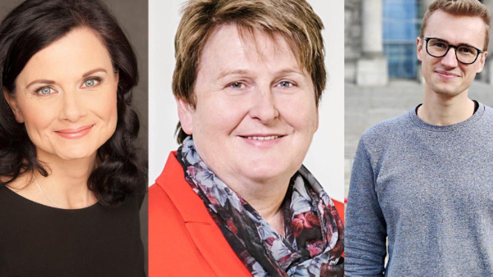 Die Sorgen der Betriebe, die unter bürokratischen Auflagen leiden, stoßen bei den Abgeordneten Gitta Connemann, Hanne Modder und Julian Pahlke (von links) auf Verständnis.  © Foto: Fotos: privat