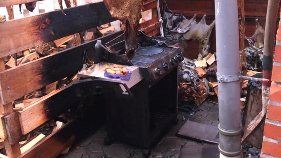 An einem Gasgrill kam es zu einer Verpuffung, bei der ein Mann schwer verletzt wurde. © Feuerwehr/Engelbarts-Bremer 
