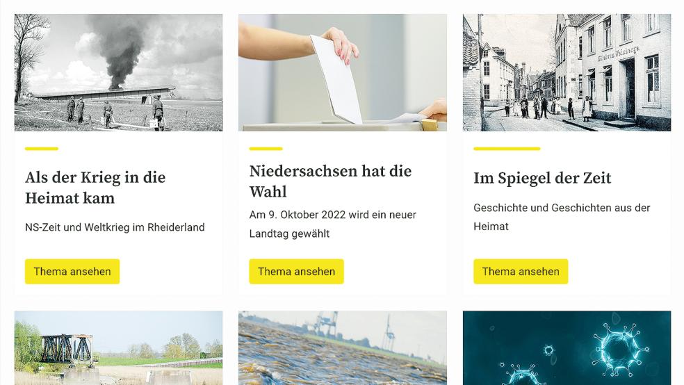 Das Portal von »Fokus« - der neuen Internet-Rubrik auf www.rheiderland.de. Einfach in die Startleiste der RZ-Seite auf »Fokus« klicken - und losstöbern.  © Foto: www.rheiderland.de