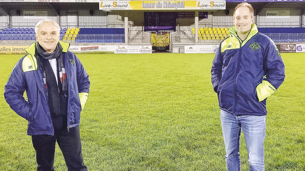 Der eine schweigt, der andere spricht: Ferhat Özdemir, 2. Vorsitzender des VfL, verkündete Ende Januar 2021 gemeinsam mit Michael Zuidema dessen Vertragsverlängerung um drei Jahre. Nun haben sich ihre Wege zum zweiten Mal getrennt.  © Foto: Born