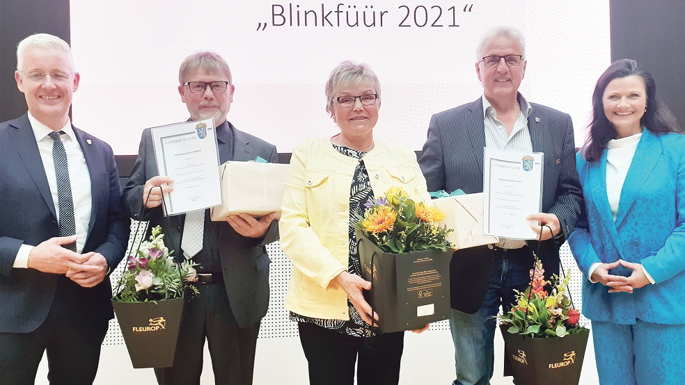 Im Bild von links: Matthias Groote, Wilhelm Timmer, Gisela Hinderks, Friederich Sap und Gitta Connemann. © Foto: Berents