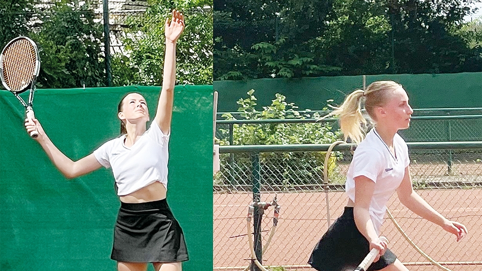 Die B-Juniorinnen Antonia Goemann und Patricia Ruberg siegten mit 2:1 gegen den TuS Collinghorst.  © Collage: privat