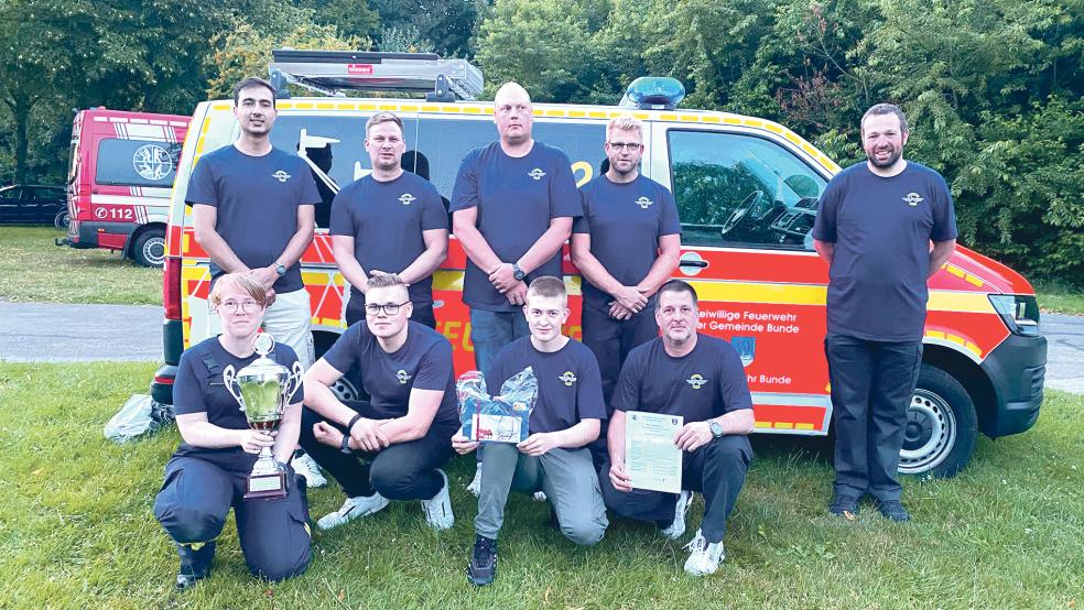 Die Feuerwehr Bunde um Teamleiterin Karin Leemhuis belegte den ersten Platz. © Fotos: Kuper 