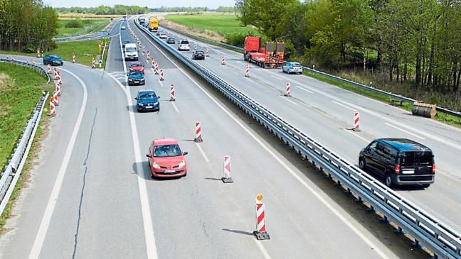 A 31: Der äußere Fahrstreifen ist frei