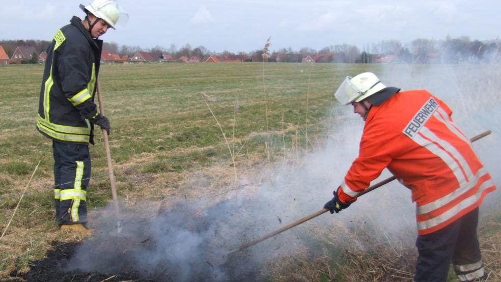 Einen Böschungsbrand, hier ein Archivfoto, löschte die Feuerwehr heute an der L 31 bei Stapelmoor.  © Foto: Archiv