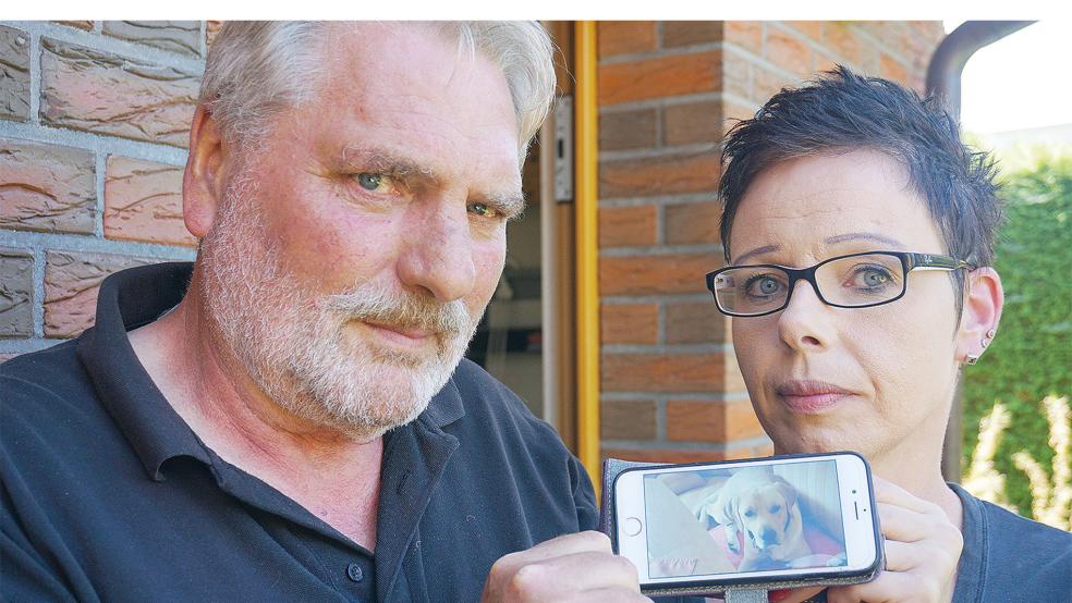 Anton und Anja Fürup leiden sehr unter dem Verlust ihres geliebten Hundes Balu.  © Foto: Hagewiesche