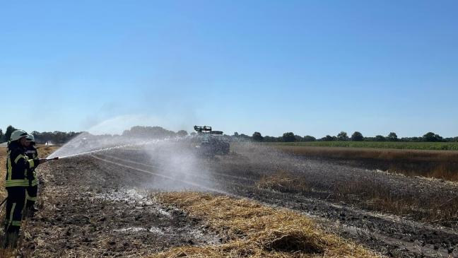 Mähdrescher verursacht großen Flächenbrand