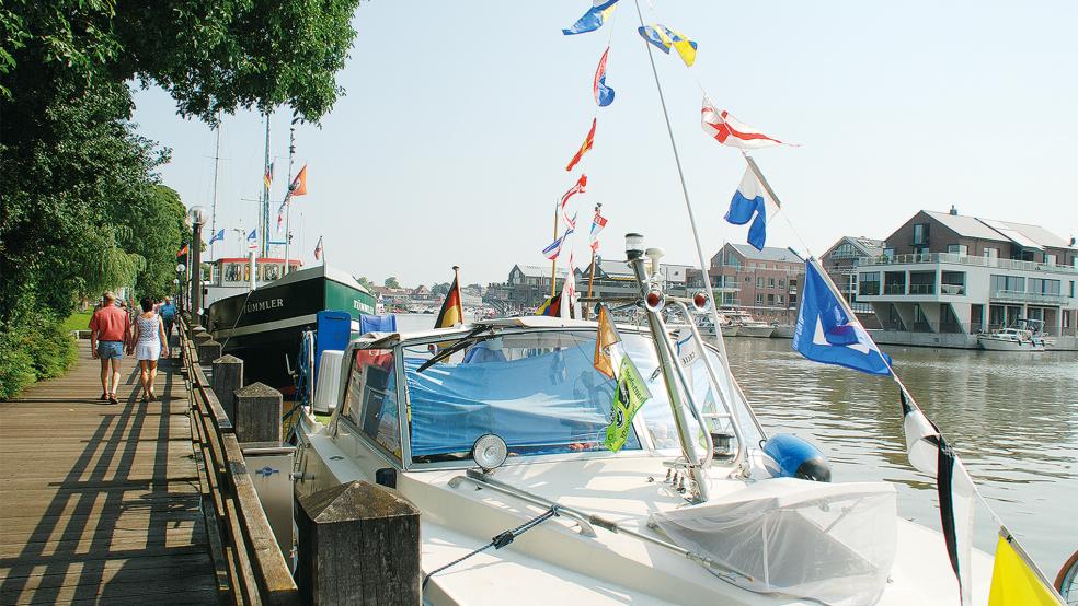 Freizeitskipper schätzen im Freizeithafen in Leer die direkte Nähe zur Innenstadt.  © Archivfoto: Hanken