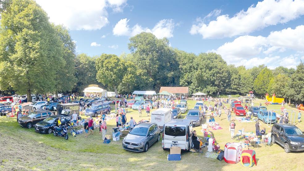 Nach zwei Jahren Pause freuten sich Händler und Besucher auf den Floh- und Trödelmarkt auf der Festwiese im Stapelmoorer Park.  © Foto: Kuper