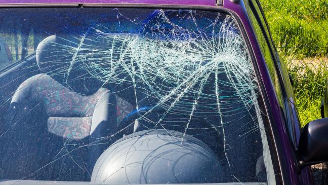 Frontscheibe von Renault Twingo zertrümmert