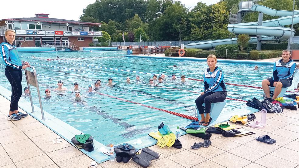 Im Trainingslager: Ellen Huisinga (links), Lena Buntjer und Henning Dreyer bieten Sondereinheiten für die Teilnehmer an den Deutschen Meisterschaften in Hannover im Oktober an. Huisinga wird zudem in der kommenden Woche nach Italien zur Weltmeisterschaft fahren.  © Foto: Born