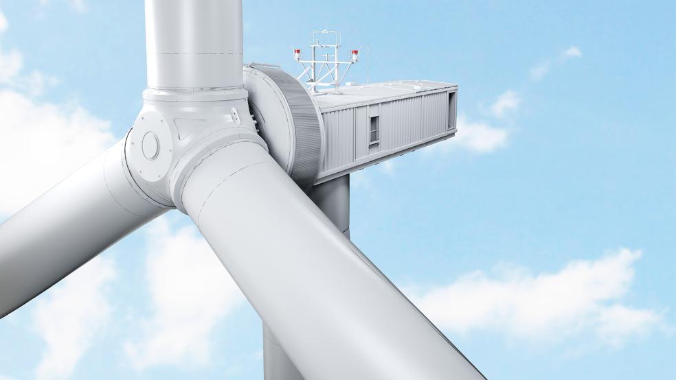 Das neue Flaggschiff von Enercon: Die Windkraftanlage E-175 EP5 hat eine Nennleistung von sechs Megawatt.  © Foto: Enercon